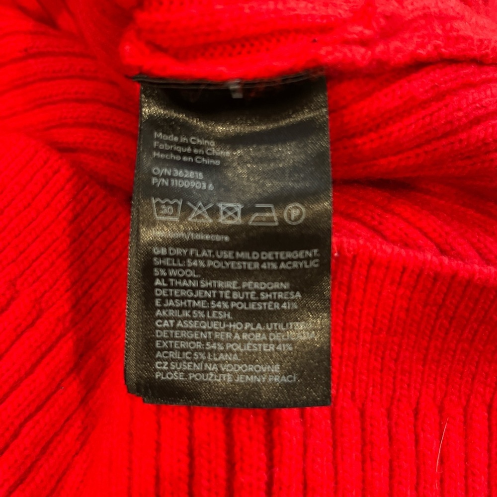 Women’s Valentines Oversized Chunky Y2K Red Ribbed Knit Dress Sz:S - Picture 5 of 5